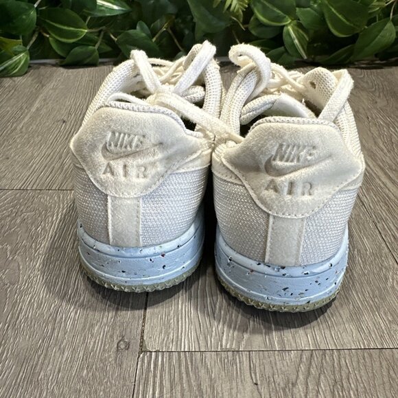 Nike Air Force 1 Crater Flyknit Womens Size 8 Shoes White Ice Blue Athletic - Picture 5 of 9